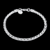 925 Silver 4MM Snake Chain Bracelet Women Fine Jewelry Offer
