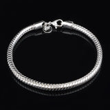 925 Silver 4MM Snake Chain Bracelet Women