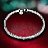 925 Silver 4MM Snake Chain Bracelet Women