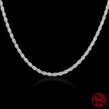 925 Silver Twist Necklace Geometric Rope Chain Jewelry Gift