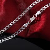 925 Silver 4mm Necklace, 16-30 Inch, Wedding Jewelry Gift