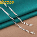 925 Silver 4mm Cuban Chain Necklace Choker 16-30 Inch