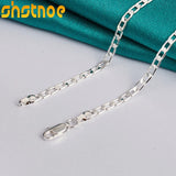 925 Silver 4mm Cuban Chain Necklace Choker 16-30 Inch