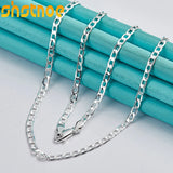 925 Silver 4mm Cuban Chain Necklace Choker 16-30 Inch