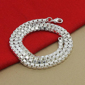 925 Sterling Silver 4mm 20" Box Chain Necklace