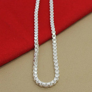 925 Sterling Silver 4mm 20" Box Chain Necklace