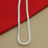 925 Sterling Silver 4mm 20" Box Chain Necklace