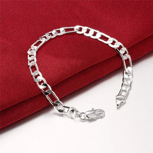 925 Silver Full Side Chain Bracelet 8 Inches