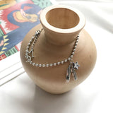 925 Sterling Silver 4mm Ball Chain Bracelet for Women