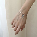 925 Sterling Silver 4mm Ball Chain Bracelet for Women