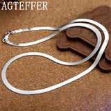 925 Sterling Silver 4mm Chain Necklace For Women Couple Fine Jewelry