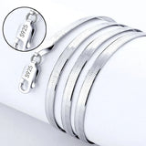 925 Sterling Silver 4mm Chain Necklace For Women Couple Fine Jewelry