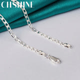 925 Silver 4mm Flat Chain Necklace 16-30 Inch