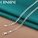 925 Silver 4mm Flat Chain Necklace 16-30 Inch