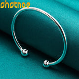 925 Silver 4mm Bead Bangle Bracelet Engagement Wedding Jewelry