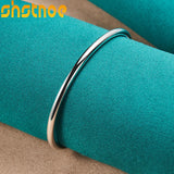 925 Silver 4mm Bead Open Bangle Bracelet for Men and Women