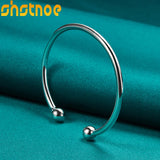 925 Silver 4mm Bead Bangle Bracelet Engagement Wedding Jewelry