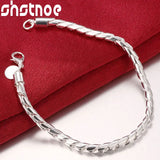 925 Silver 4mm Snake Chain Bracelet Wedding Birthday Gift Jewelry