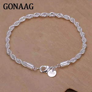 925 Silver Water Wave Chain Bracelet for Wedding Party Jewelry