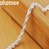 925 Silver 4mm Water Wave Chain Bracelet Women Engagement Gift
