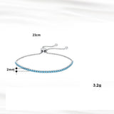 925 Silver 5 Colors Tennis Bracelet 2mm CZ Chain Bracelet