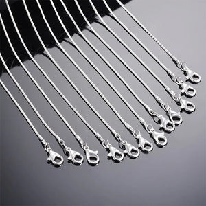 925 Silver 5 Pc 16-30 Inch Snake Chain Necklace Men Women Jewelry