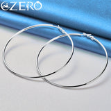 925 Sterling Silver Big Circle Hoop Earrings For Women - Wedding Party Jewelry