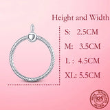 925 Sterling Silver Necklace O Pendant Clasp Fit Charm Pendant Rose DIY