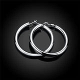 925 Silver 50mm Round Big Hoop Earrings Wedding Jewelry