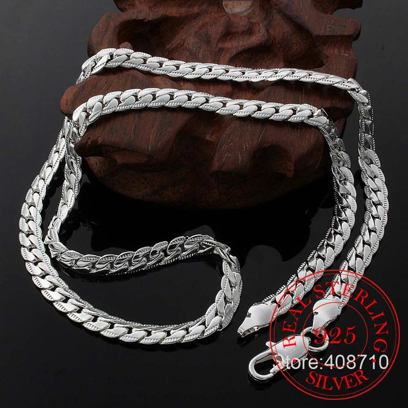 925 Sterling Silver 5MM Sideways Necklace Charm for Wedding Jewelry