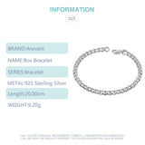 925 Silver 5mm Box Chain Bracelet Women Jewelry