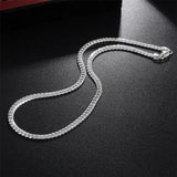 925 Silver 5mm Sideway Necklace 8/18/20/22/24 Inch Chain