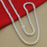 925 Silver 5mm Rnd Box Chain Necklace 18/20/24 In