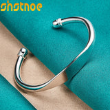 925 Silver 5mm Open Bangle Bracelet Wedding Jewelry