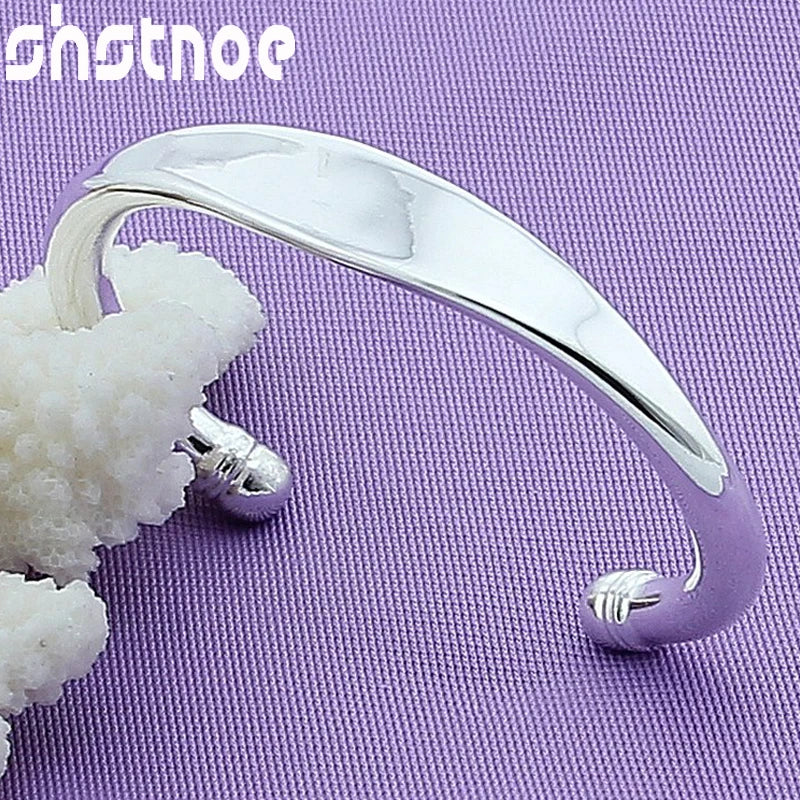 925 Silver 5mm Open Bangle Bracelet Wedding Jewelry
