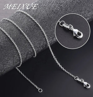 925 Sterling Silver 5pcs 18'' Fine Chain Necklaces For Women