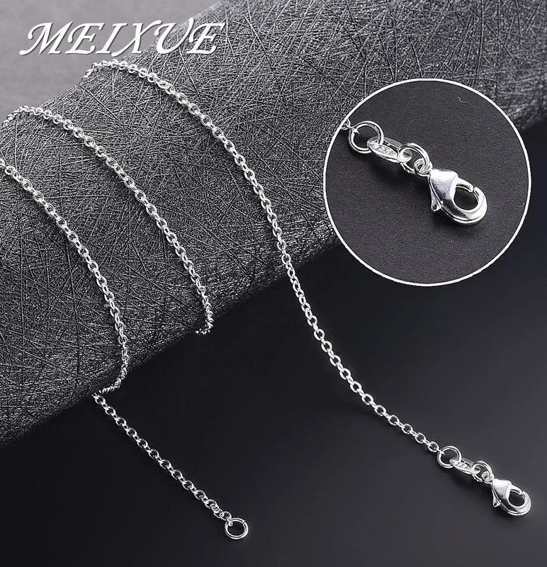 925 Sterling Silver 5pcs 18'' Fine Chain Necklaces For Women