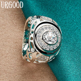 925 Silver Zircon Circle Ring For Women Men Party Wedding Gift