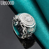 925 Silver Zircon Circle Ring For Women Men Party Wedding Gift