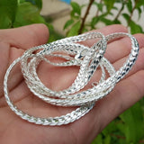 925 Sterling Silver 6MM Sideways Necklace Charm For Woman Man