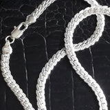 925 Sterling Silver 6MM Sideways Necklace Charm For Woman Man