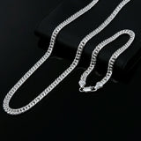 925 Sterling Silver Geometric Chain Jewelry Set