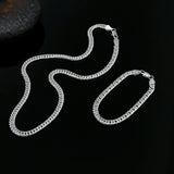925 Sterling Silver Geometric Chain Jewelry Set