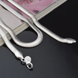 925 Silver 6mm 16-24in Flat Snake Chain Necklace for Men, Women
