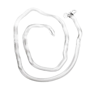 925 Silver 6mm 16-24in Flat Snake Chain Necklace for Men, Women
