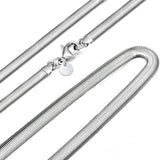 925 Silver 6mm 16-24in Flat Snake Chain Necklace for Men, Women