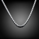 925 Silver 6mm Round Box Chain Necklace 18/20/24in