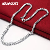 925 Silver 6mm Round Box Chain Necklace 18/20/24in