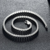 925 Silver 6mm Round Box Chain Necklace 18/20/24in