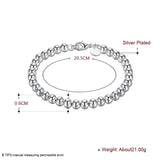 925 Sterling Silver 6mm Ball Bead Chain Bracelet for Women